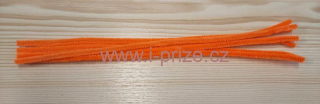 Chlupatý dekorativní drátek délka 30cm - oranžová