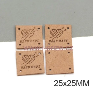 Koženkový štítek Handmade - imitace semiše