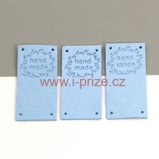 Koženkový štítek Handmade - imitace semiše