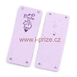 Koženkový štítek Handmade č.1 - imitace semiše