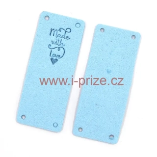 Koženkový štítek Handmade č.8 - imitace semiše